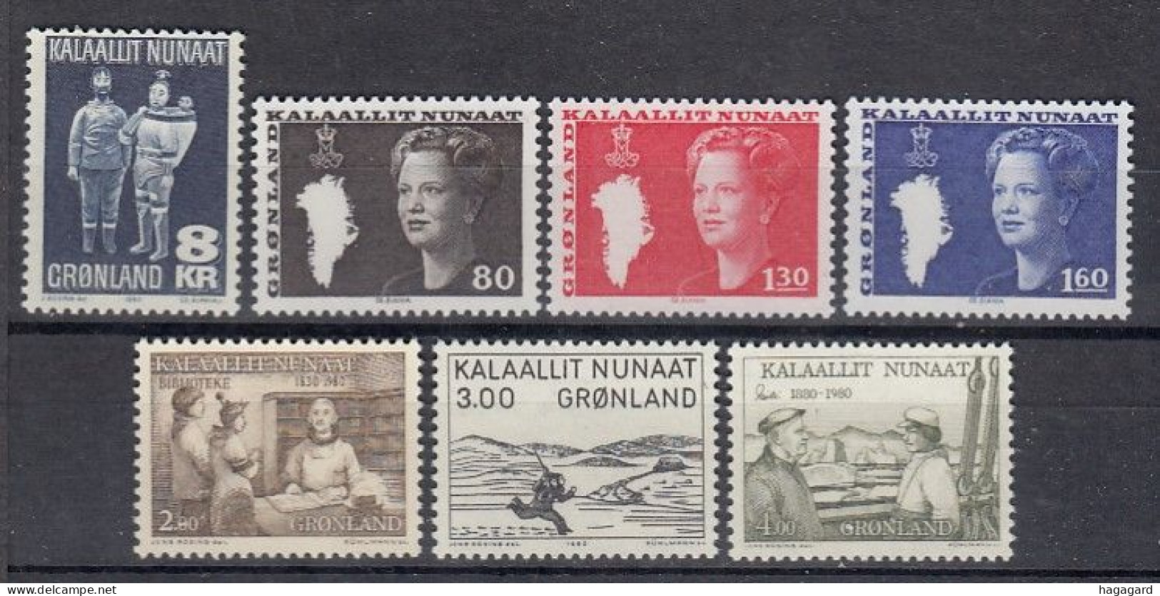 B1719. Greenland 1980. Complete Year Set. Michel 119-25. (6.30€). MNH(**) - Full Years