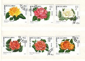 1994 FLOWERS - ROSE 6 V.- Used (O) BULGARIA / Bulgarie - Oblitérés