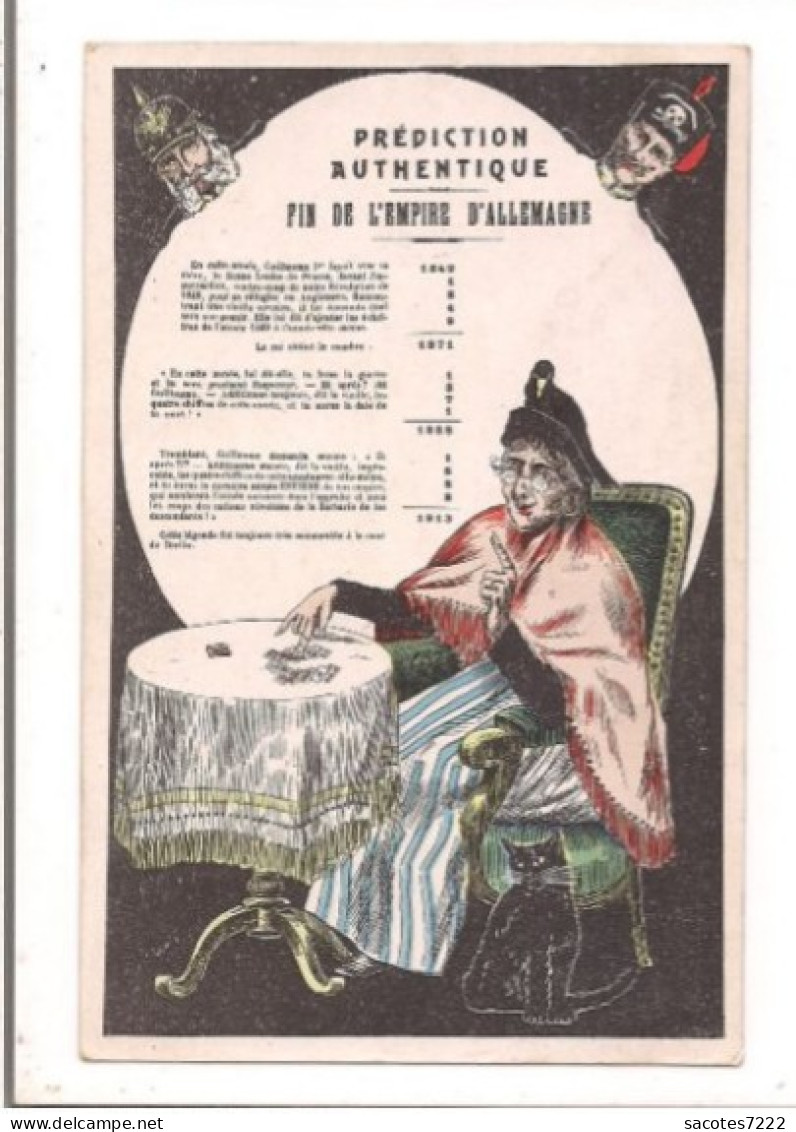 CARTOMANCIENNE - PREDICTION AUTHENTIQUE Avec Des CARTES - FIN DE L'EMPIRE  D'Allemagne GUERRE 14  - - Speelkaarten