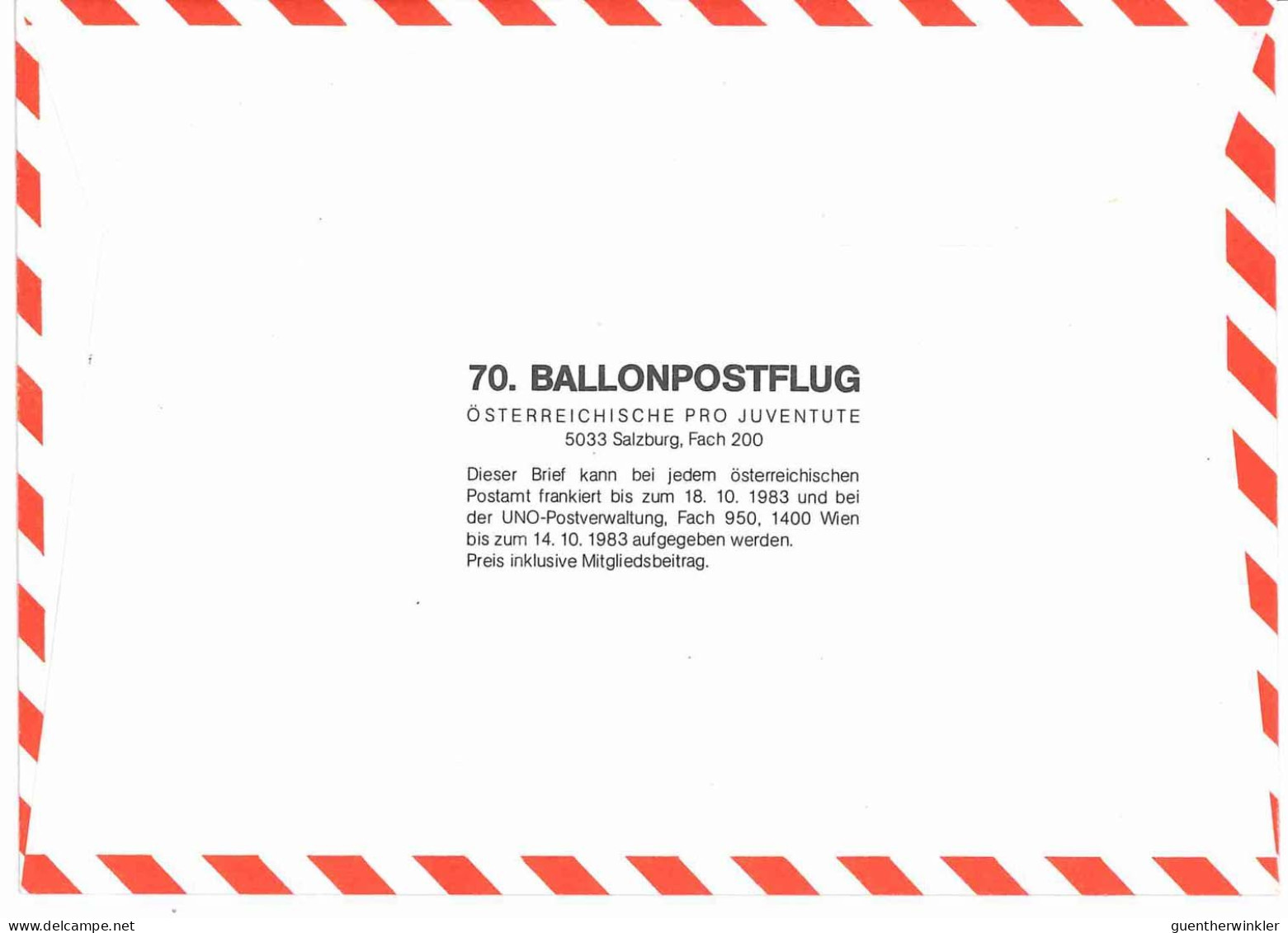 Regulärer Ballonpostflug Nr. 70a Der Pro Juventute [RBP70a] - Balloon Covers