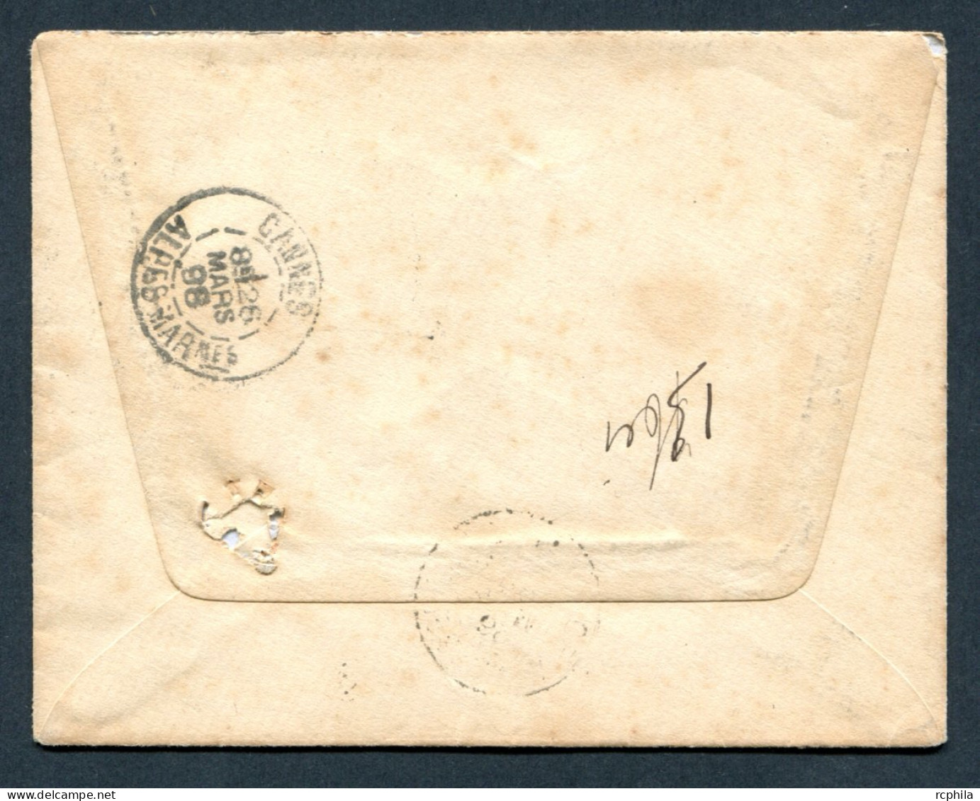 RC 26911 MONACO 1898 - 40c SUR LETTRE RECOMMANDÉE DE MONTÉ CARLO POUR CANNES - Storia Postale