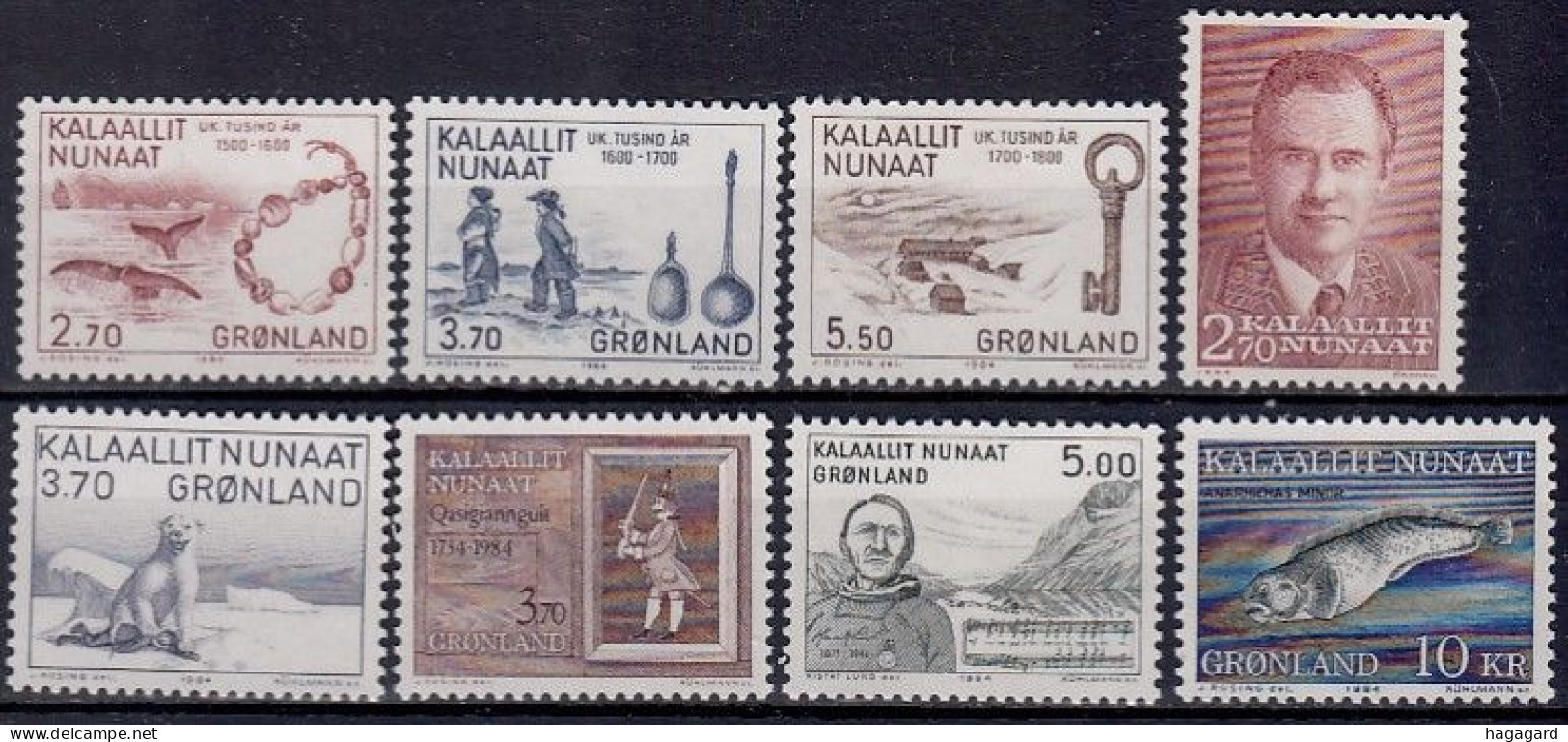 G2725. Greenland 1984. Complete Year Set. Michel 147-54. (15.70€). MNH(**) - Full Years