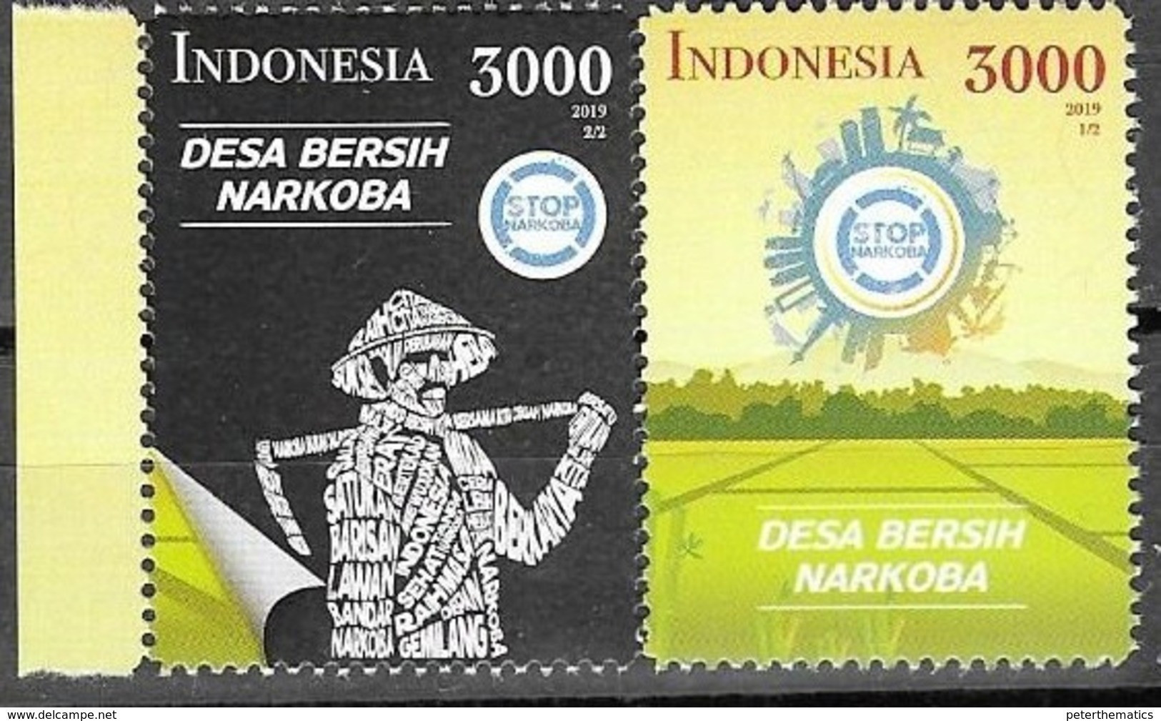 INDONESIA, 2019, MNH, DRUGS, NO TO DRUGS,2v - Droga