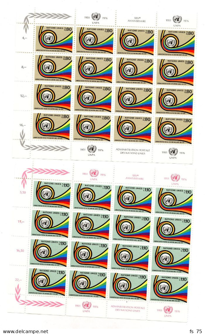 NATIONS UNIES - OFFICE DE GENEVE - STOCK 1969 / 1984 **  - FACIALE 1320 F.S. - Unused Stamps