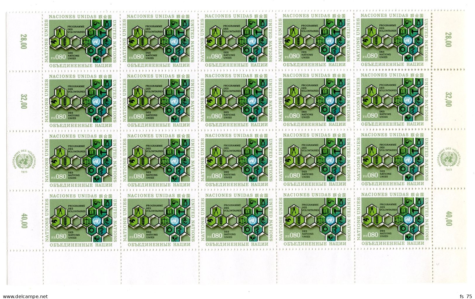 NATIONS UNIES - OFFICE DE GENEVE - STOCK 1969 / 1984 **  - FACIALE 1320 F.S. - Unused Stamps