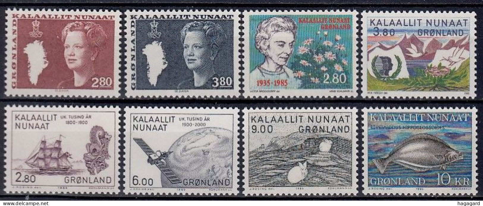 G2726. Greenland 1985. Complete Year Set. Michel 155-62. (15.10€). MNH(**) - Années Complètes