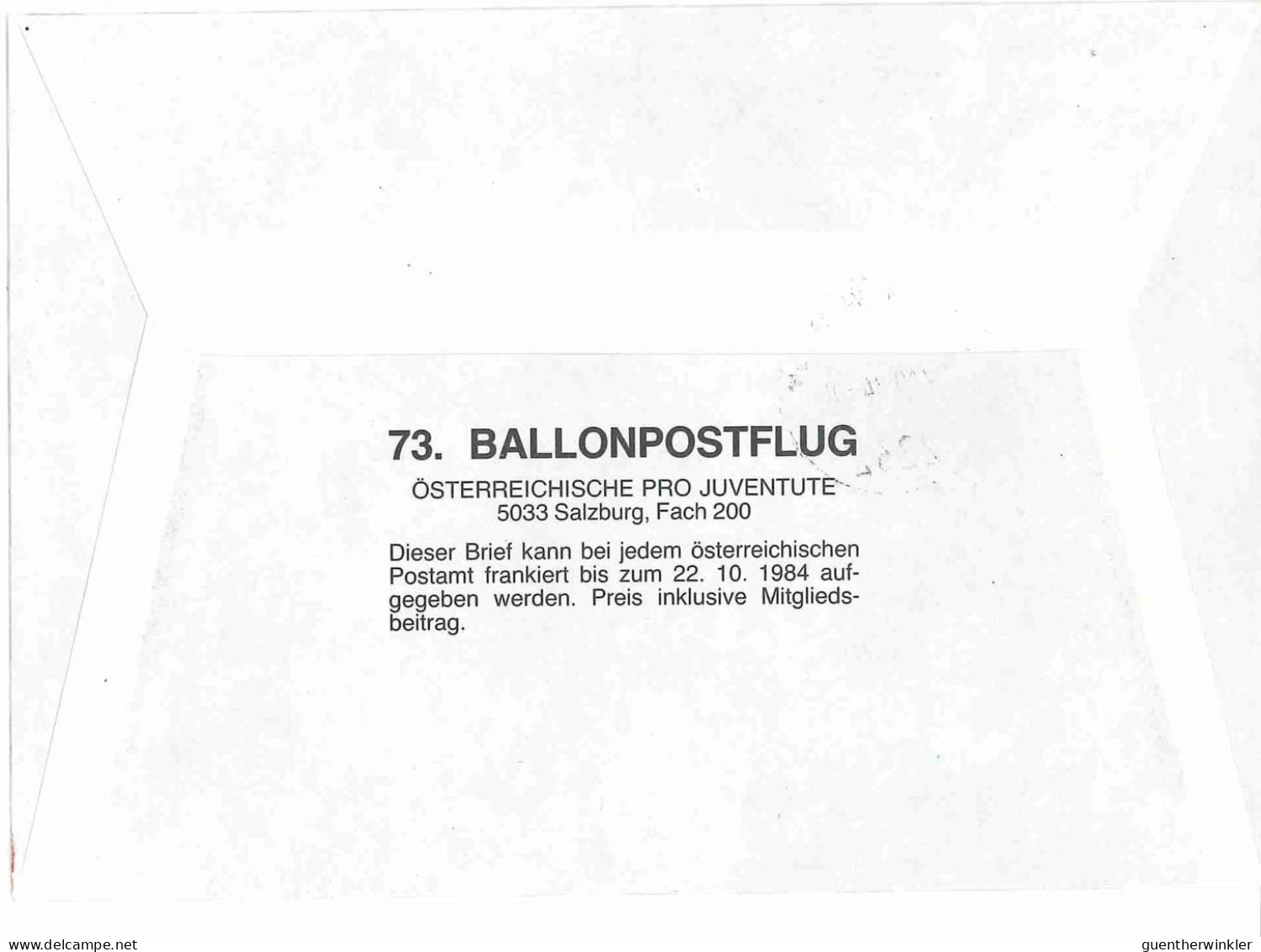 Regulärer Ballonpostflug Nr. 72a Der Pro Juventute [RBP72.] - Balloon Covers