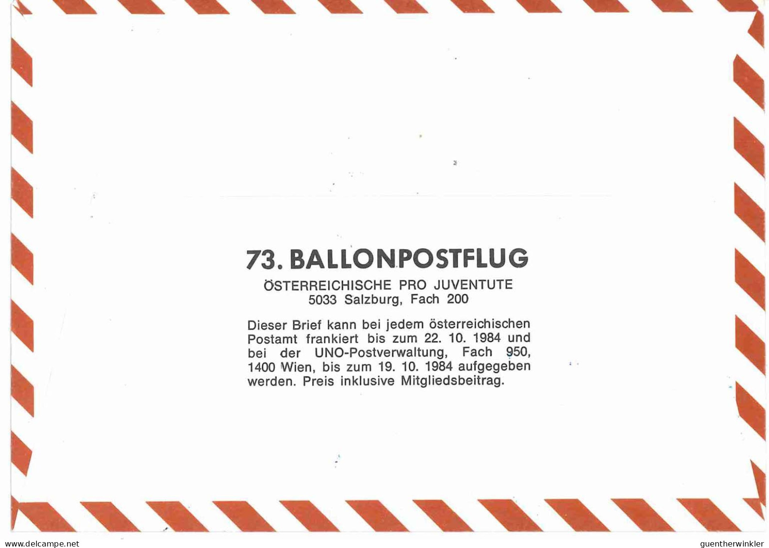 Regulärer Ballonpostflug Nr. 72b Der Pro Juventute [RBP72a] - Balloon Covers