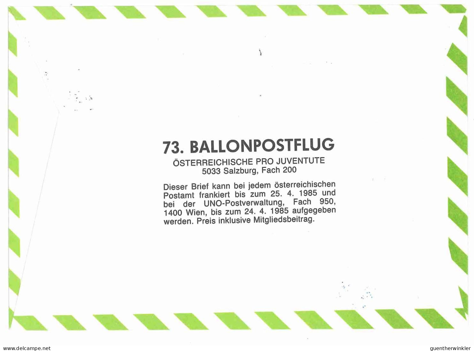 Regulärer Ballonpostflug Nr. 73b Der Pro Juventute [RBP73.] - Ballons