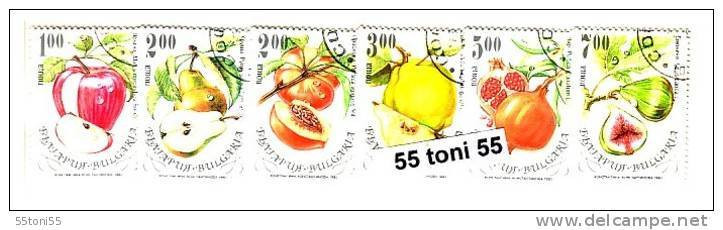 1993 Fruits 6v - Used/oblitere (O)  BULGARIA / Bulgarie - Oblitérés