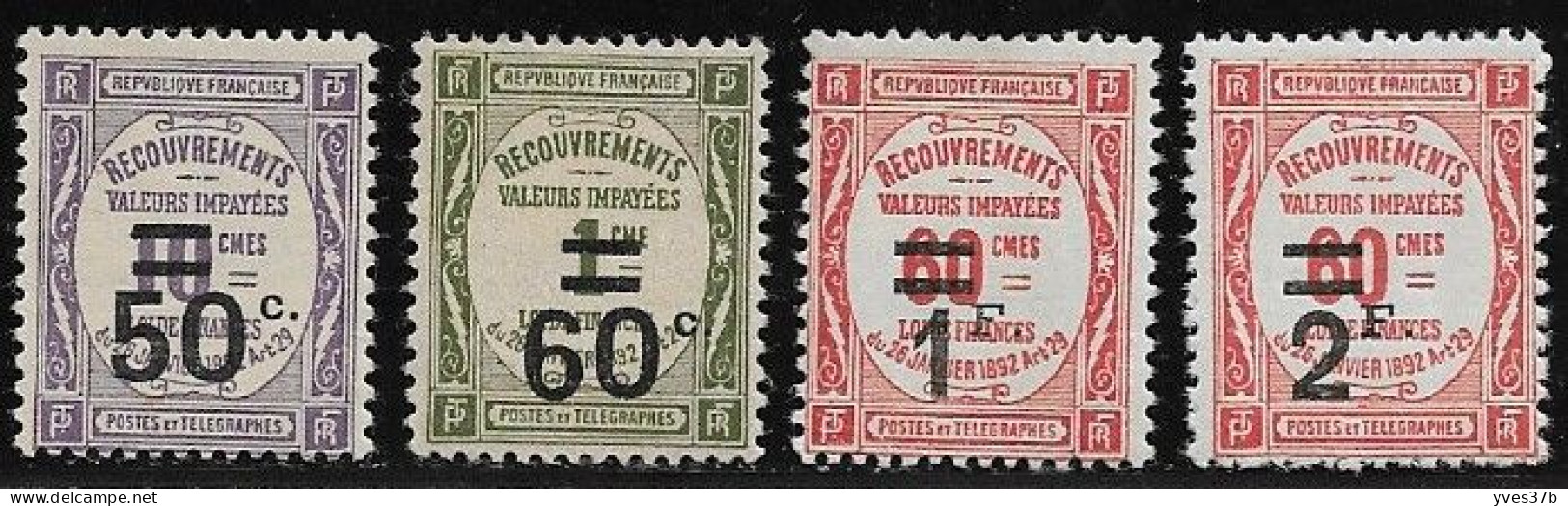 FRANCE TAXES N°51/54  - Neuf** - SUP - - 1859-1959.. Ungebraucht