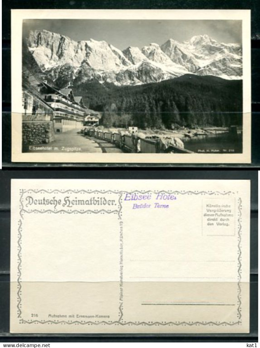 K19525)Ansichtskarte: Zugspitze, Eibseehotel - Zugspitze