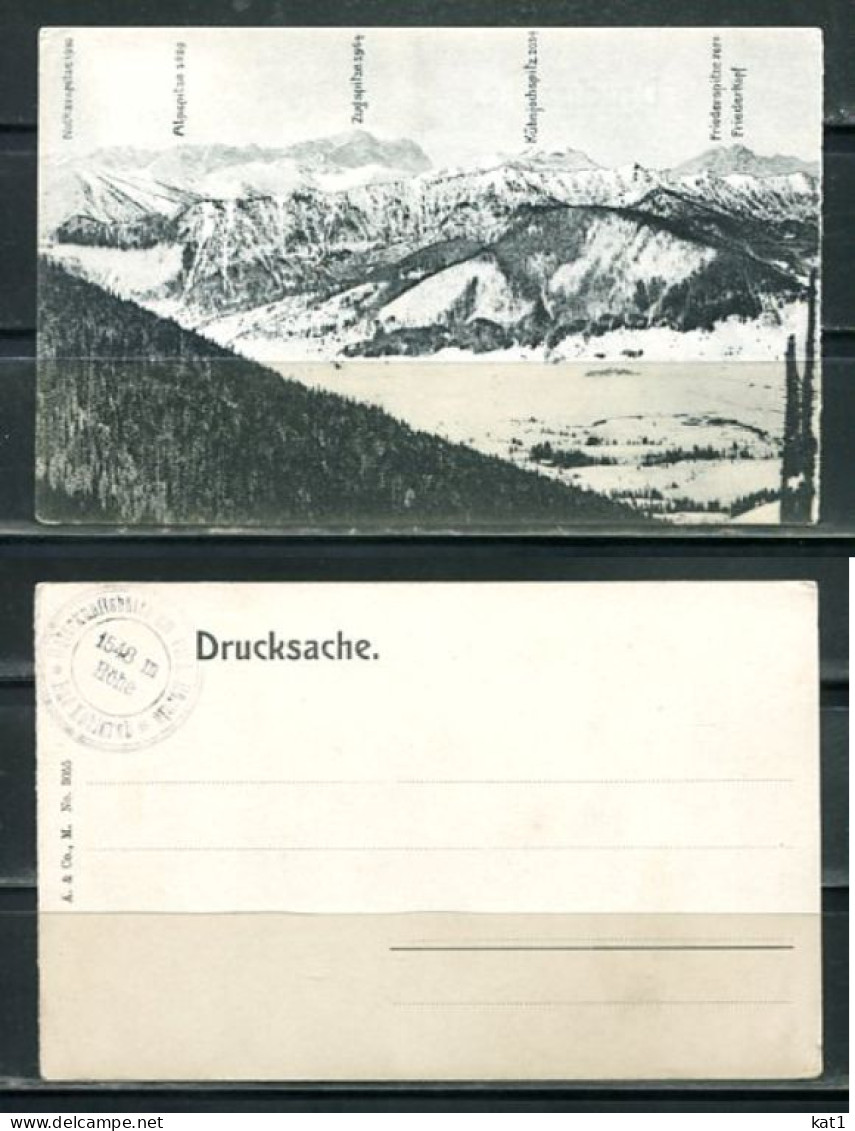 K19526)Ansichtskarte: Zugspitze, Panoramablick - Zugspitze