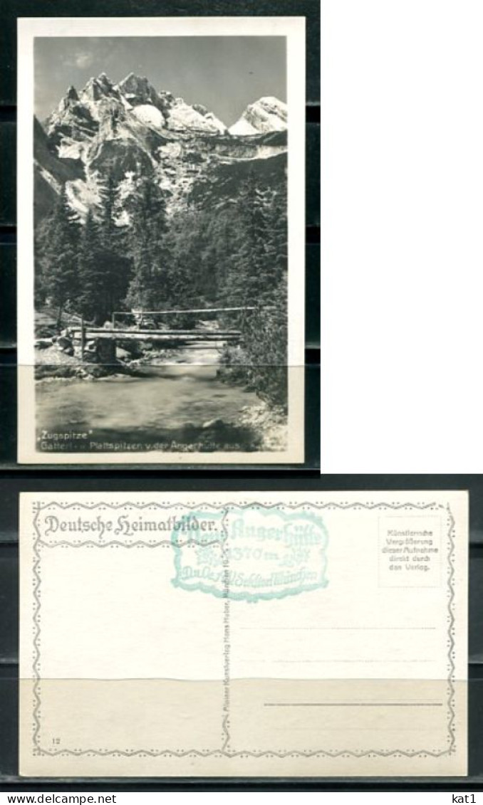 K19527)Ansichtskarte: Zugspitze, Von Der Angerhuette Aus - Zugspitze