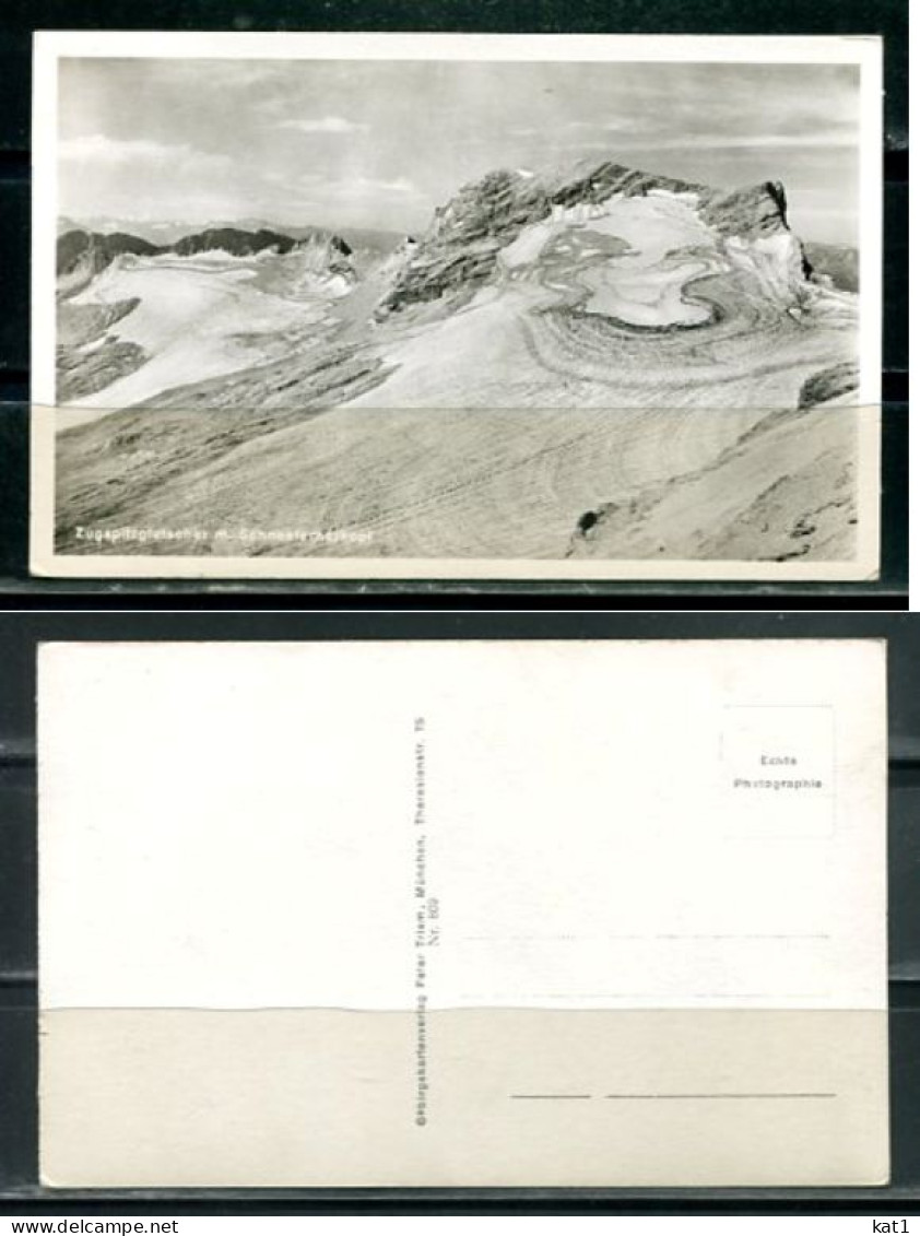 K19530)Ansichtskarte: Zugspitze, Zugspitzgletscher + Schneefernerkopf - Zugspitze