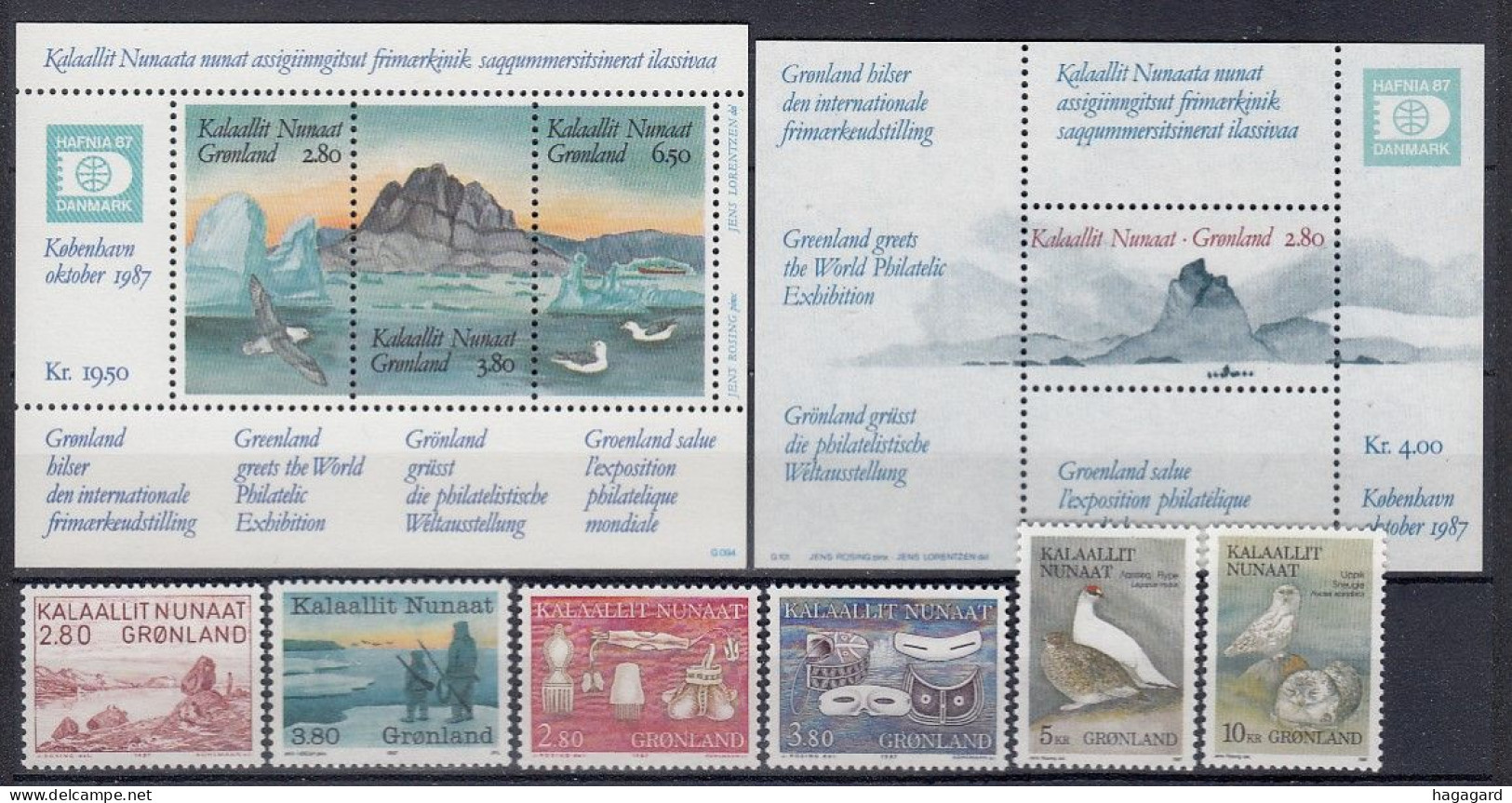 G2679. Greenland 1987. Complete Year Set. Michel 169-78. (20.20€). MNH(**) - Années Complètes