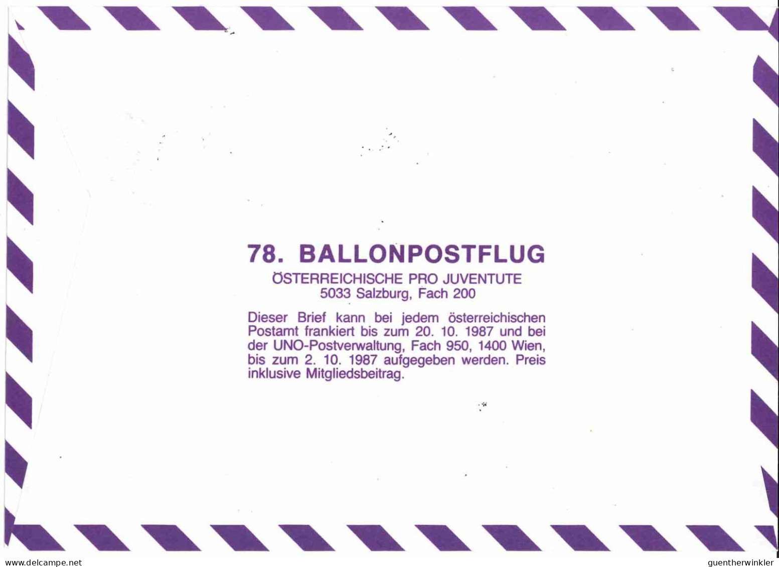 Regulärer Ballonpostflug Nr. 78a Der Pro Juventute [RBP78a] - Ballonpost