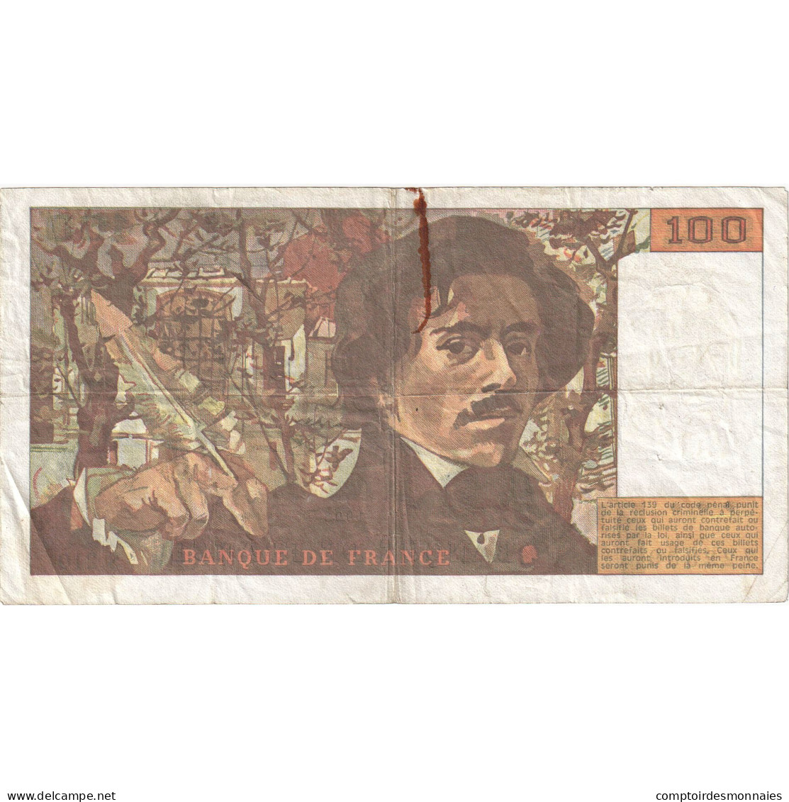 France, 100 Francs, Delacroix, 1993, S.210, TB, Fayette:69bis.05, KM:154g - 100 F 1978-1995 ''Delacroix''