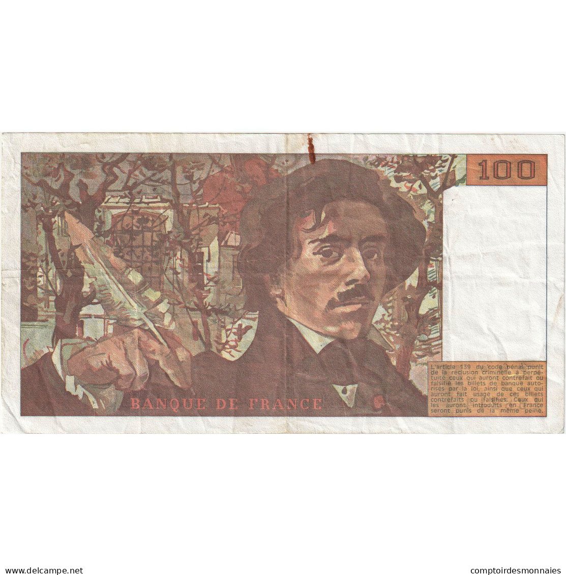 France, 100 Francs, Delacroix, 1993, C.228, TB+, Fayette:69bis.8, KM:154g - 100 F 1978-1995 ''Delacroix''
