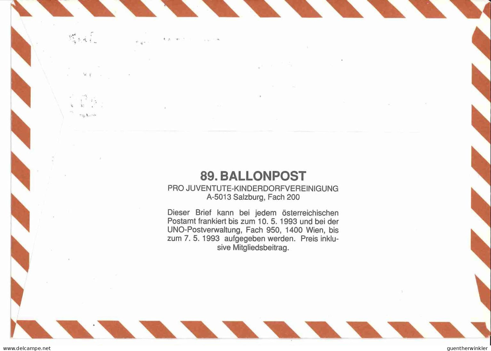 Regulärer Ballonpostflug Nr. 89b Der Pro Juventute [RBP89.] - Per Palloni