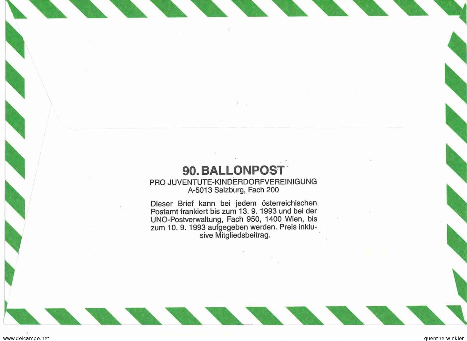 Regulärer Ballonpostflug Nr. 90b Der Pro Juventute [RBP90a] - Par Ballon