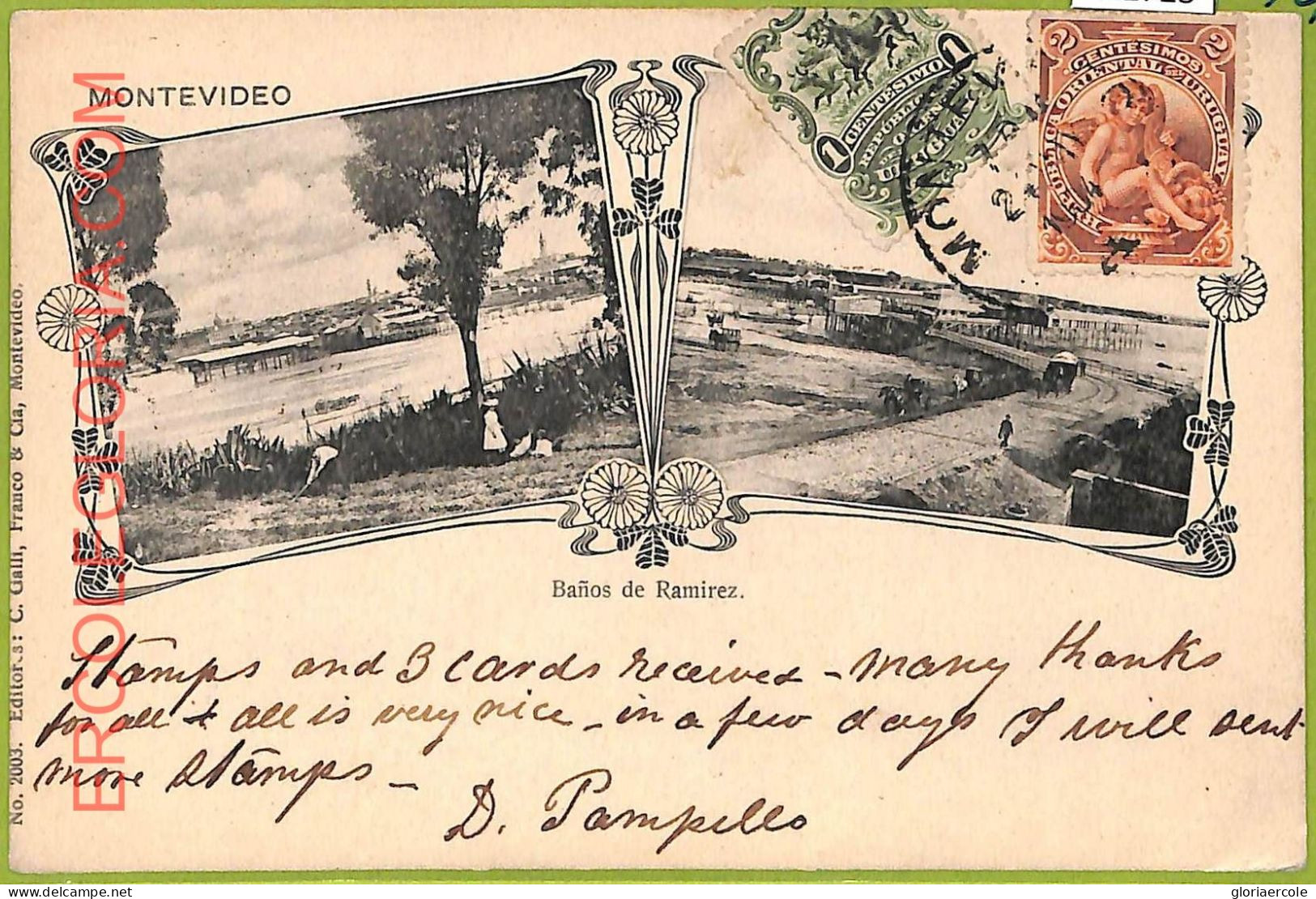 Af2723 - URUGUAY - VINTAGE POSTCARD - MONTEVIDEO - 1904 - Uruguay