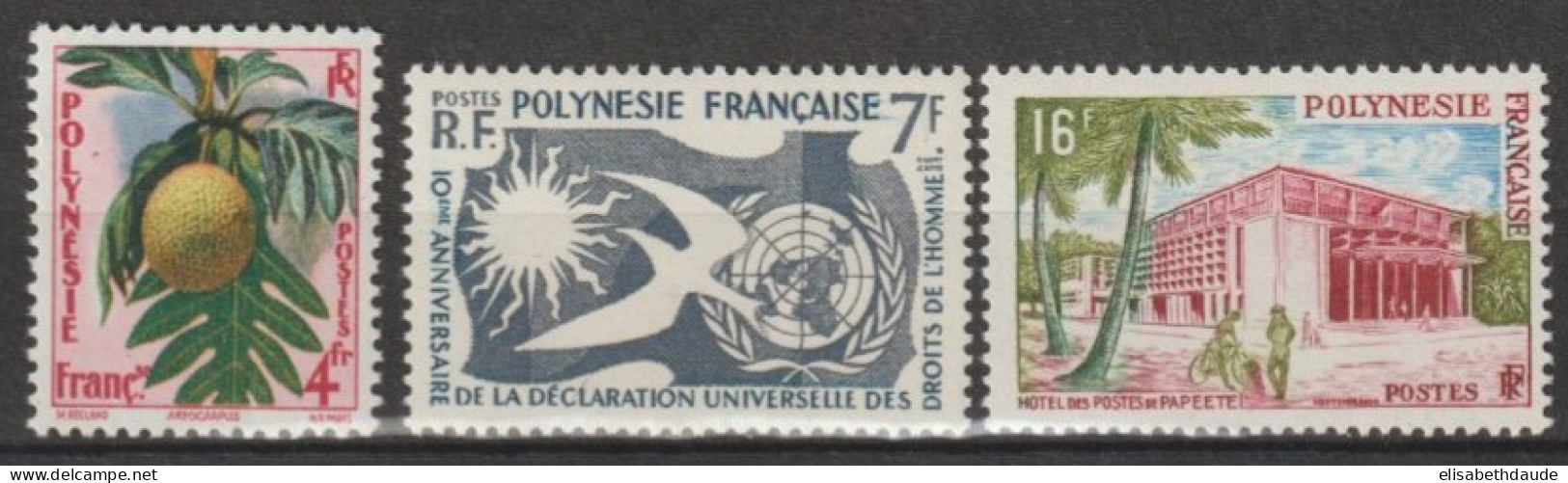 POLYNESIE - 1958/1960 - YVERT N°12/14 ** MNH - COTE = 25 EUR. - - Nuevos