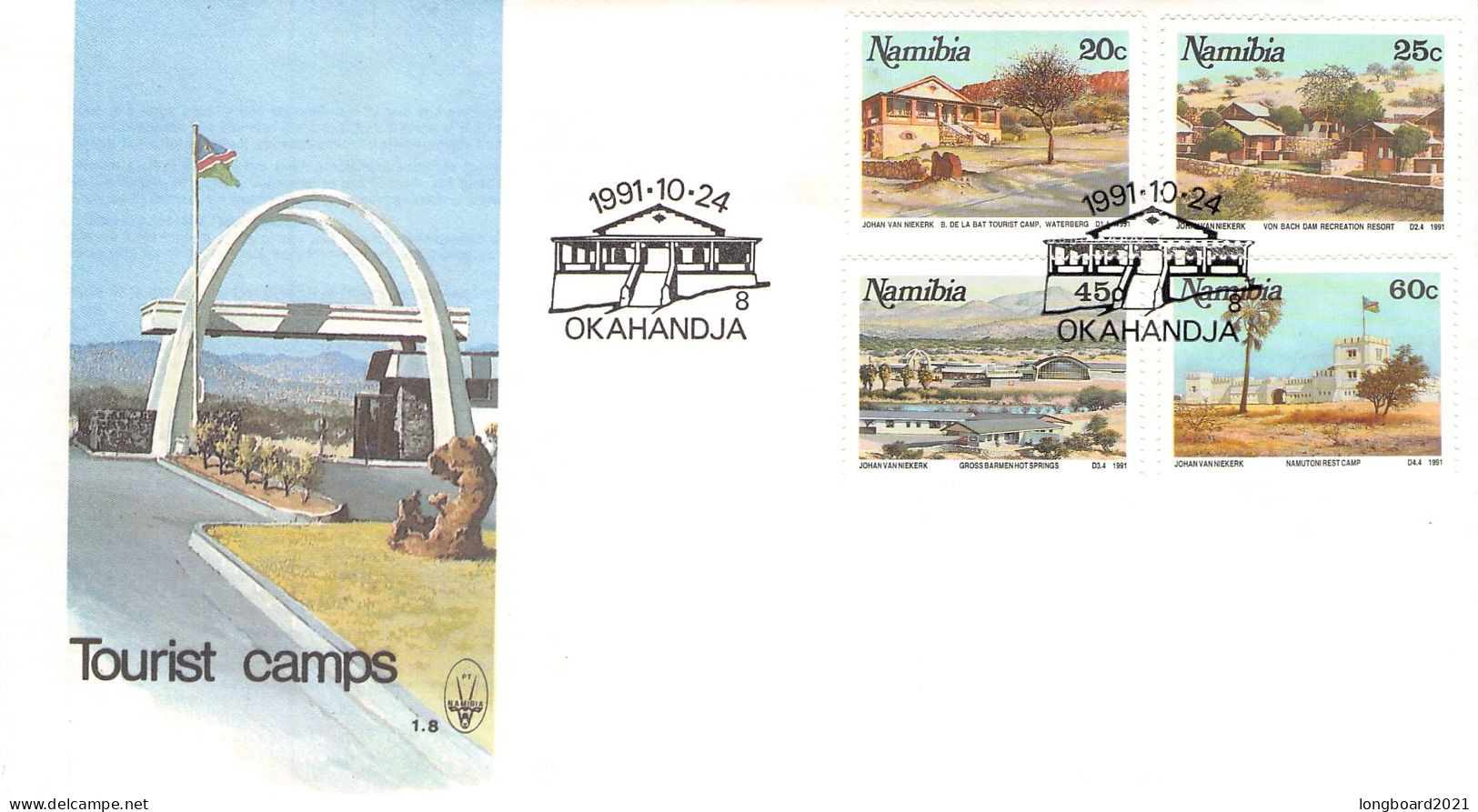 NAMIBIA - FDC 1991 TOURIST CAMPS / 4303 - Namibië (1990- ...)