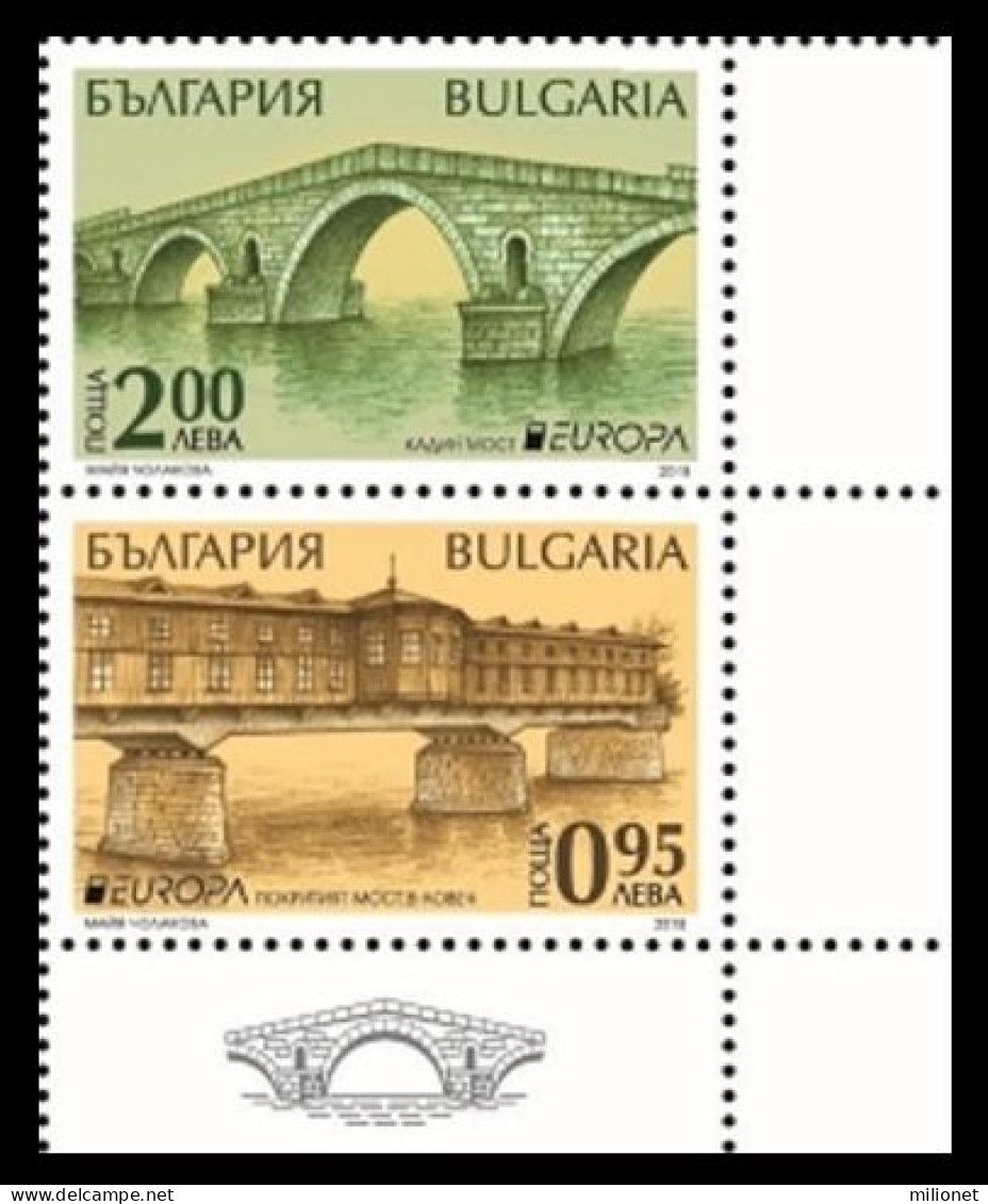 SALE!!! Bulgaria Bulgarie Bulgarien 2018 EUROPA 2018 BRIDGES 2 Stamps Se-tenant MNH ** - 2018