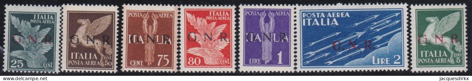 Italy   .  Y&T   .     PA  1/7      .  *          .    Mint-hinged - Posta Aerea