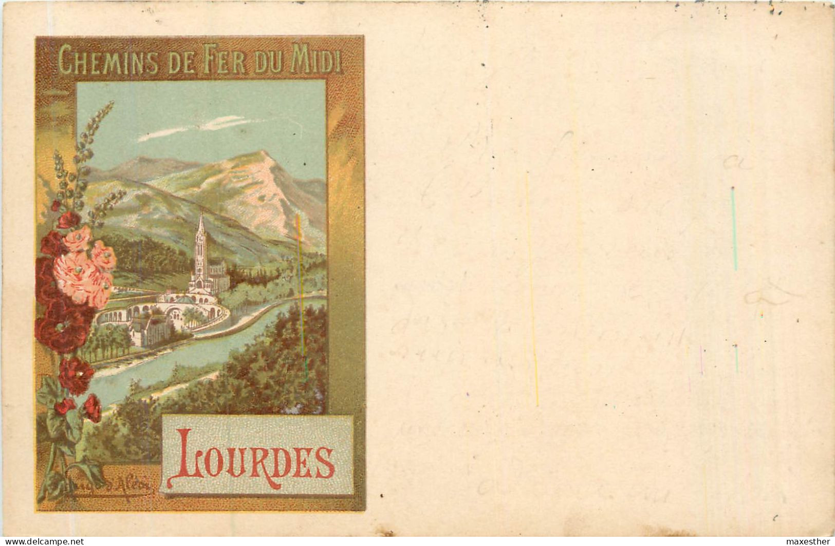 Affiche Chemin De Fer Du Midi, Lourdes - D'Alési, Hugo