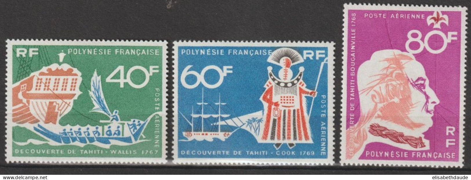 POLYNESIE - 1968 - POSTE AERIENNE YVERT N° 22/24 * MLH - COTE = 37.2 EUR. - - Nuevos