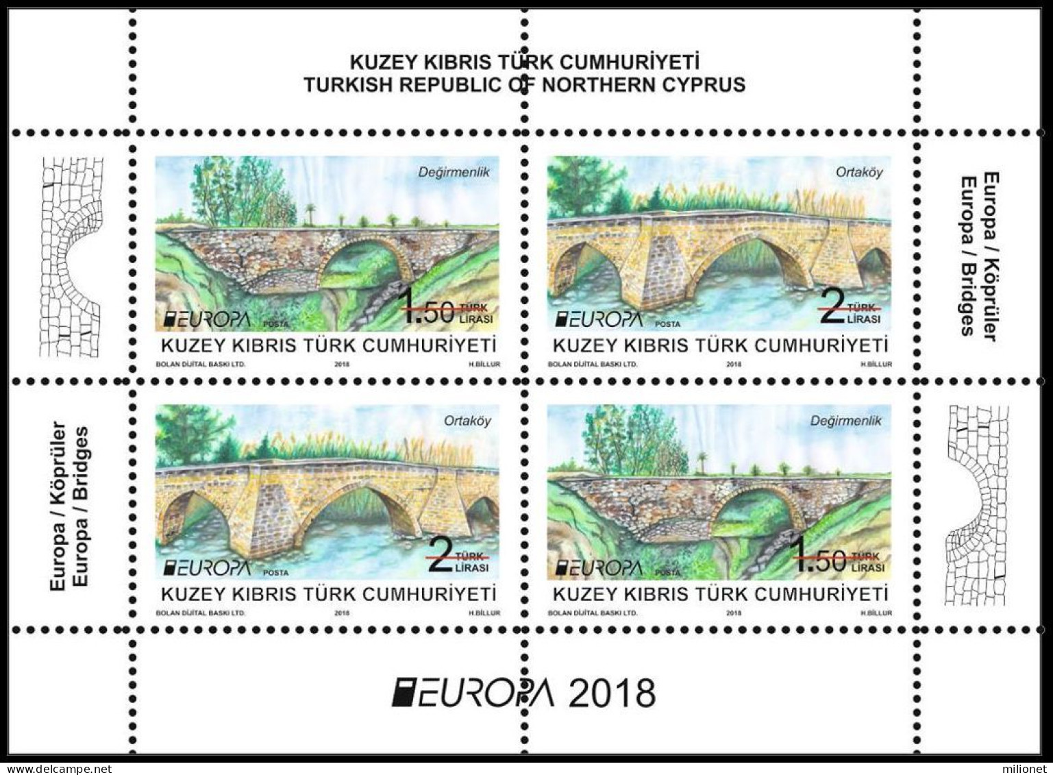 SALE!!! Chipre Turco Cyprus Turk Chypre Turkisch Zypern 2018 EUROPA BRIDGES S/S Souvenir Sheet MNH ** - 2018