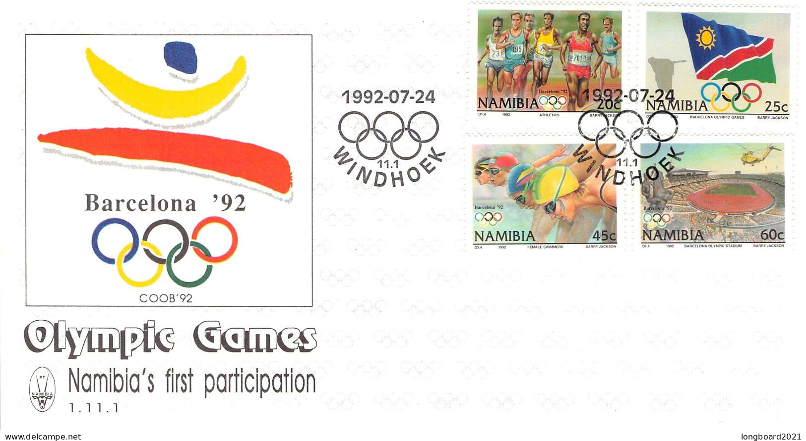 NAMIBIA - FDC 1992 OLYMPICS BARCELONA / 4308 - Namibie (1990- ...)