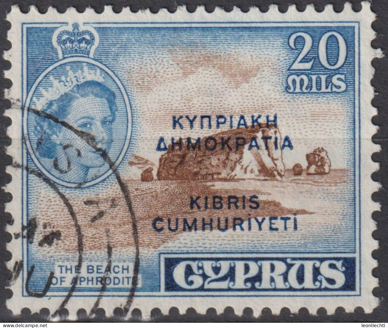 1960 Zypern (...-1960) ° Mi:CY 184, Sn:CY 188, Yt:CY 176, Cyprus Independence (overprint In Blue) - Cyprus (...-1960)