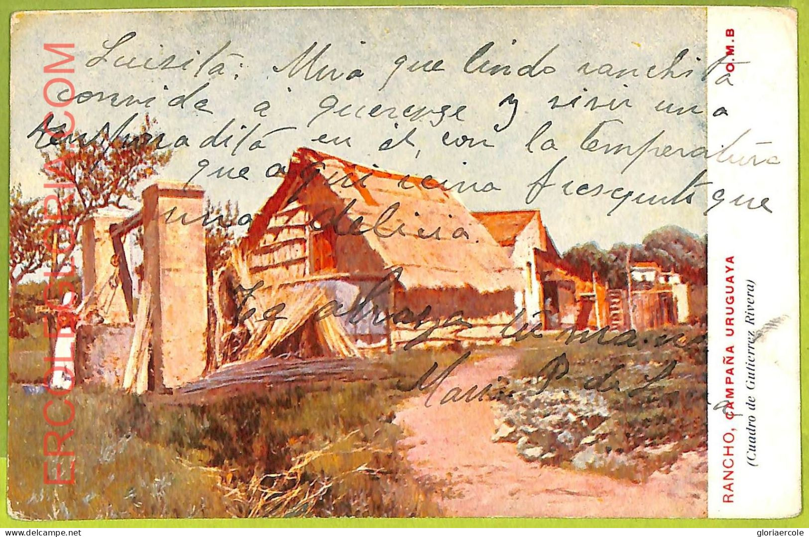 Af2736 - URUGUAY - VINTAGE POSTCARD - Rancho - 1901 - Uruguay