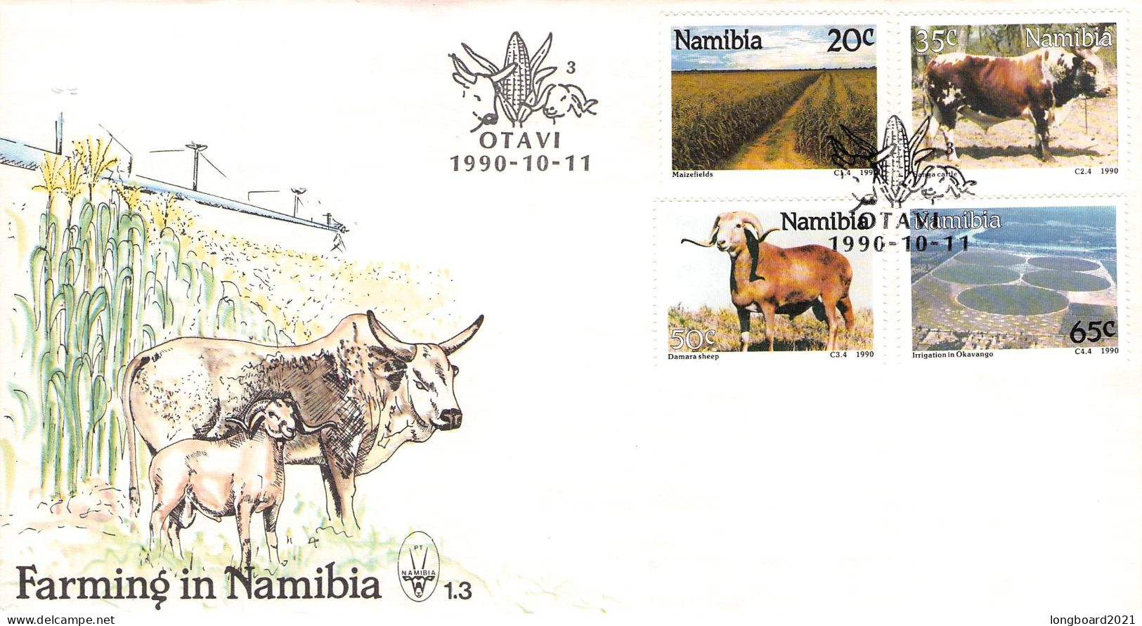 NAMIBIA - FDC 1990 FARMING IN NAMIBIA / 4314 - Namibië (1990- ...)
