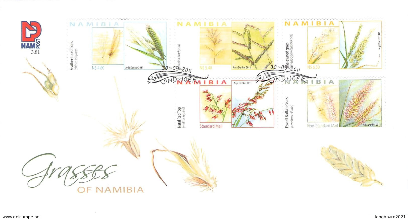 NAMIBIA - FDC 2011 GRASSES OF NAMIBIA / 4315 - Namibie (1990- ...)