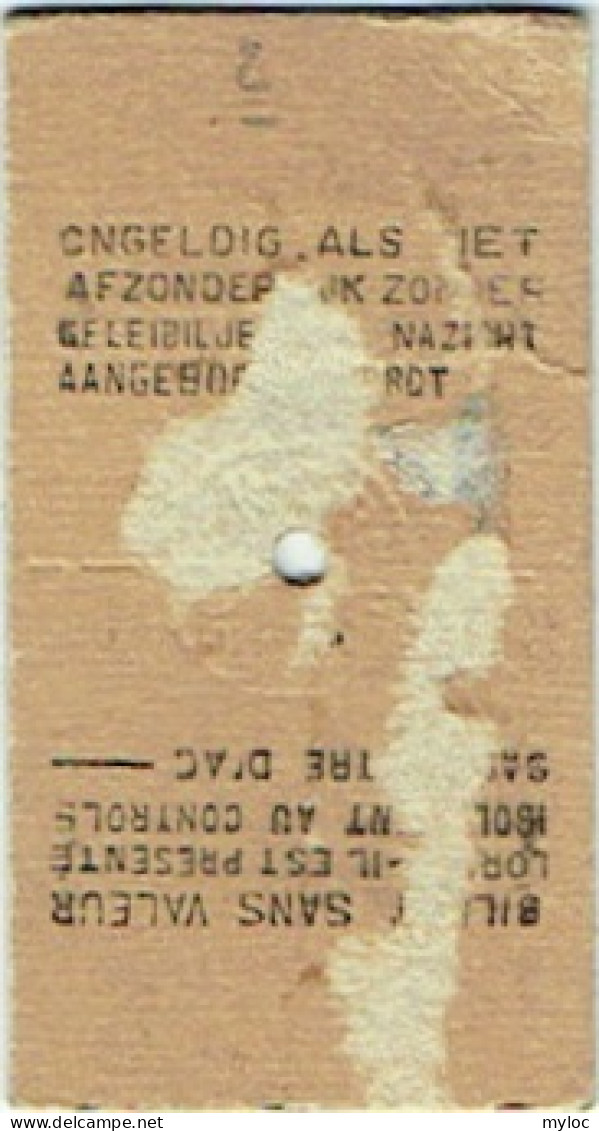 Militaria. Ticket Militaire. Service Ou Congé. Valable Pour Louvain 1-8-1953. - Europe