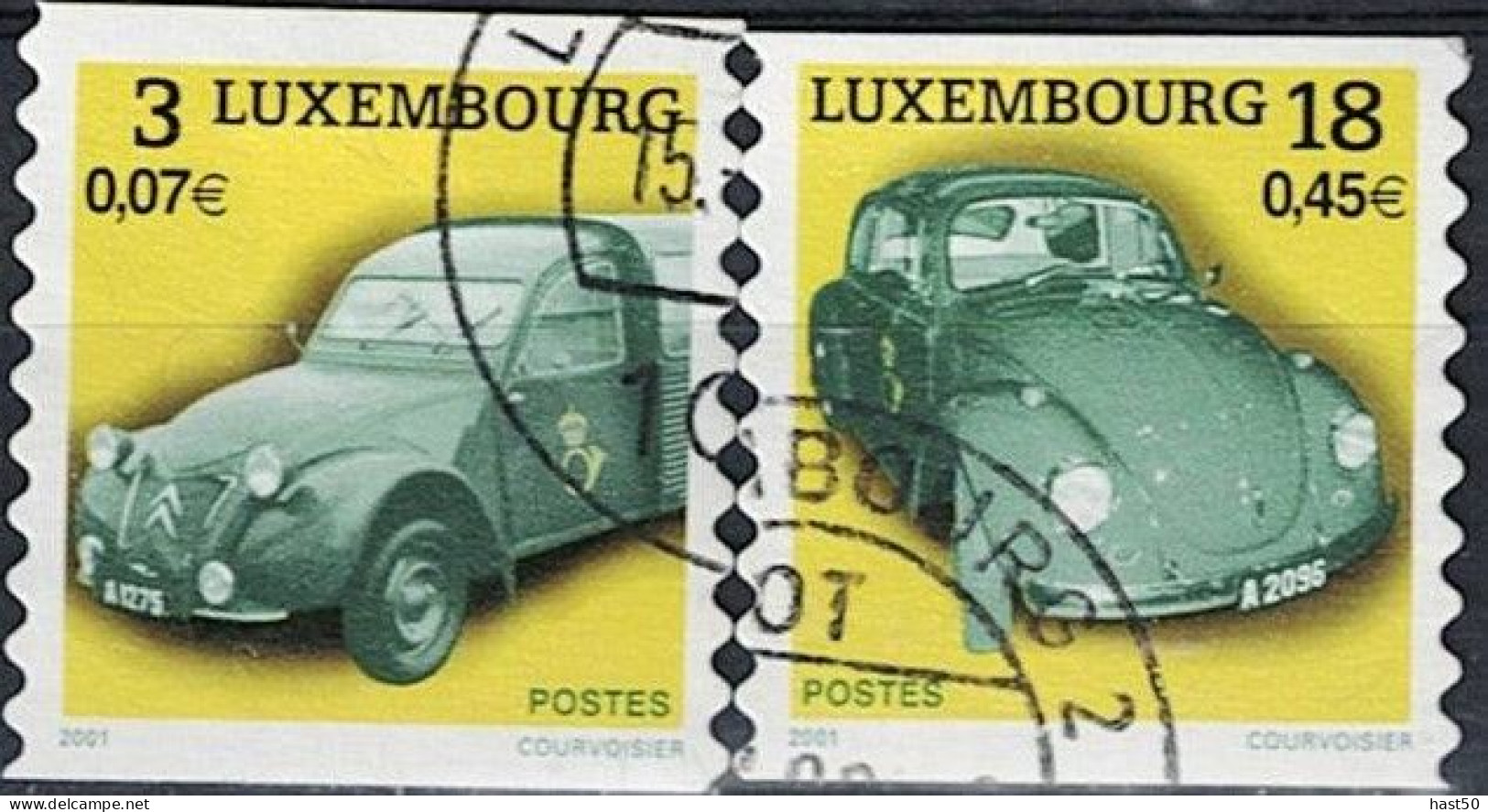 Luxemburg - Dienstautos Der Post (MiNr: 1537/8) 2001 - Gest Used Obl - Usados