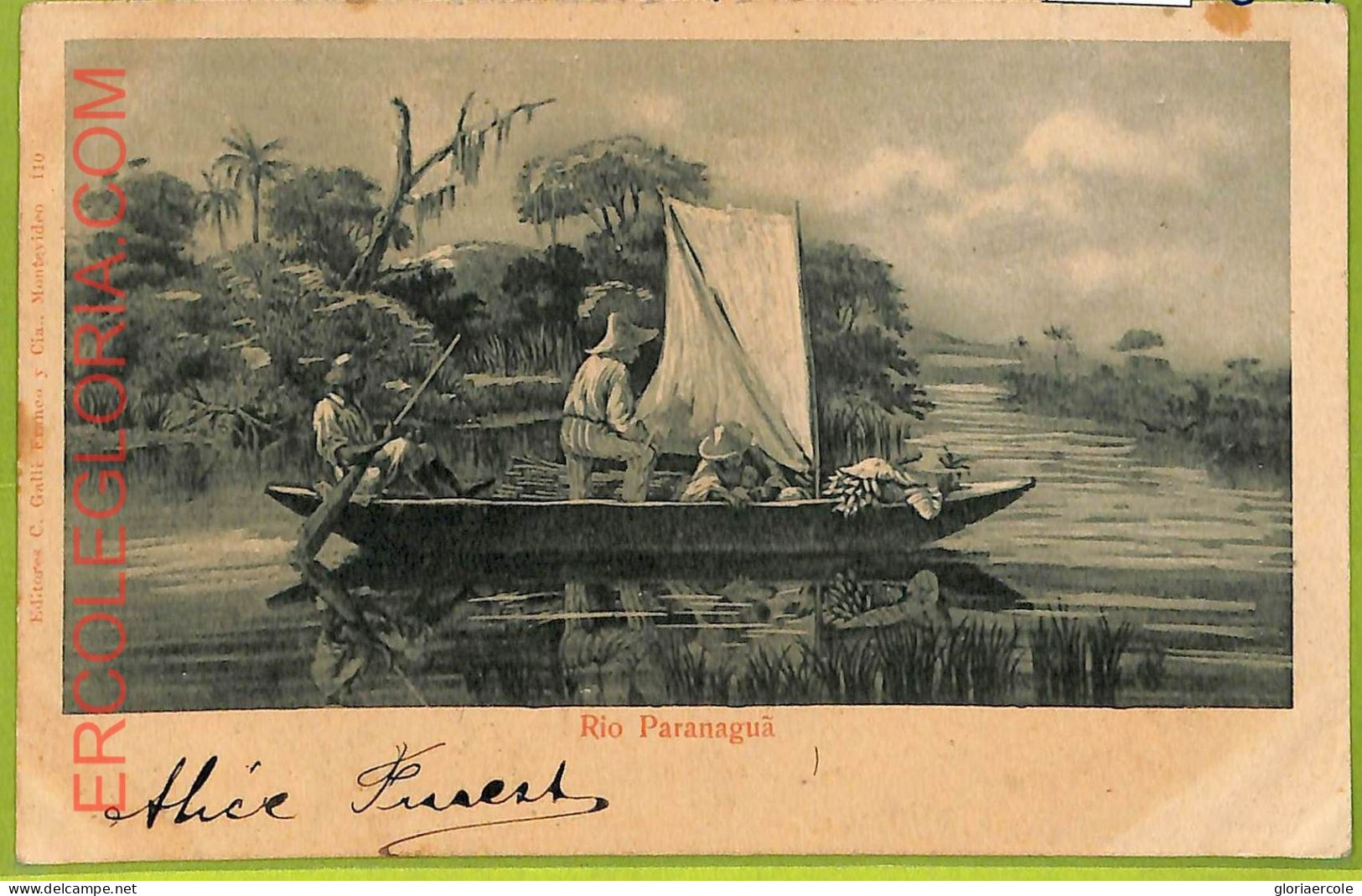 Af2749 - URUGUAY - VINTAGE POSTCARD - Rio Paranagua - 1902 - Uruguay