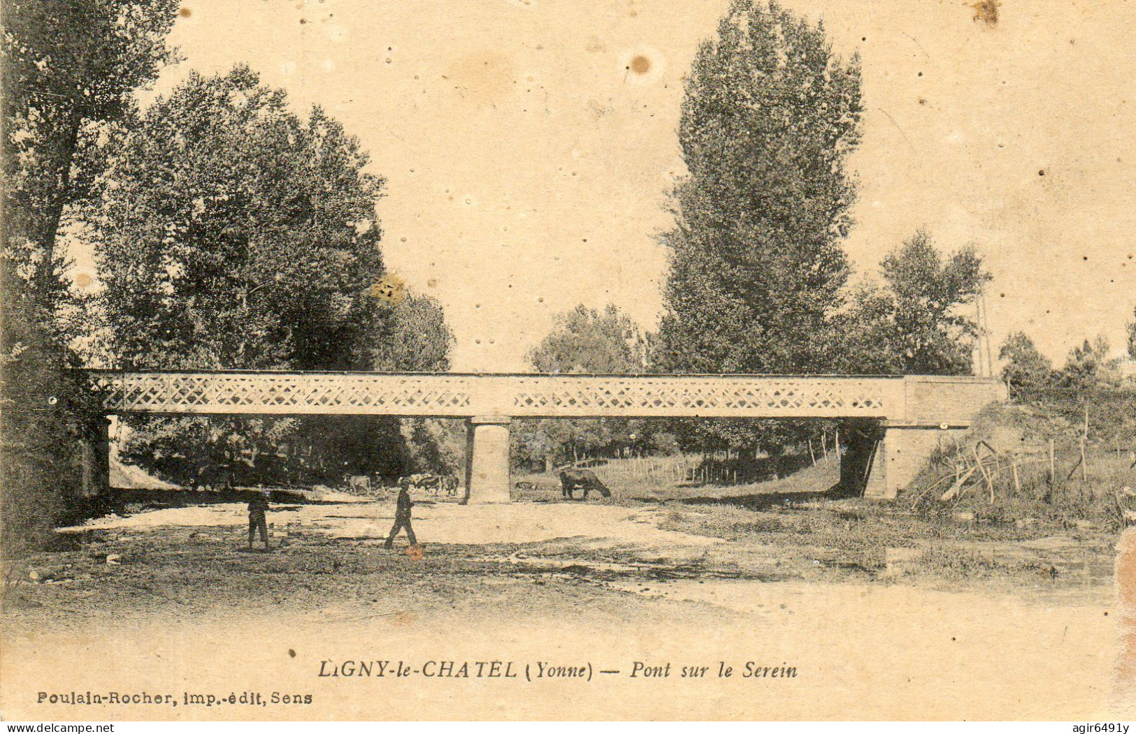 - LIGNY Le CHATEL (89) - Le Pont Du Serein (correspondance D'un Militaire à Sa Femme)  -22563- - Ligny Le Chatel