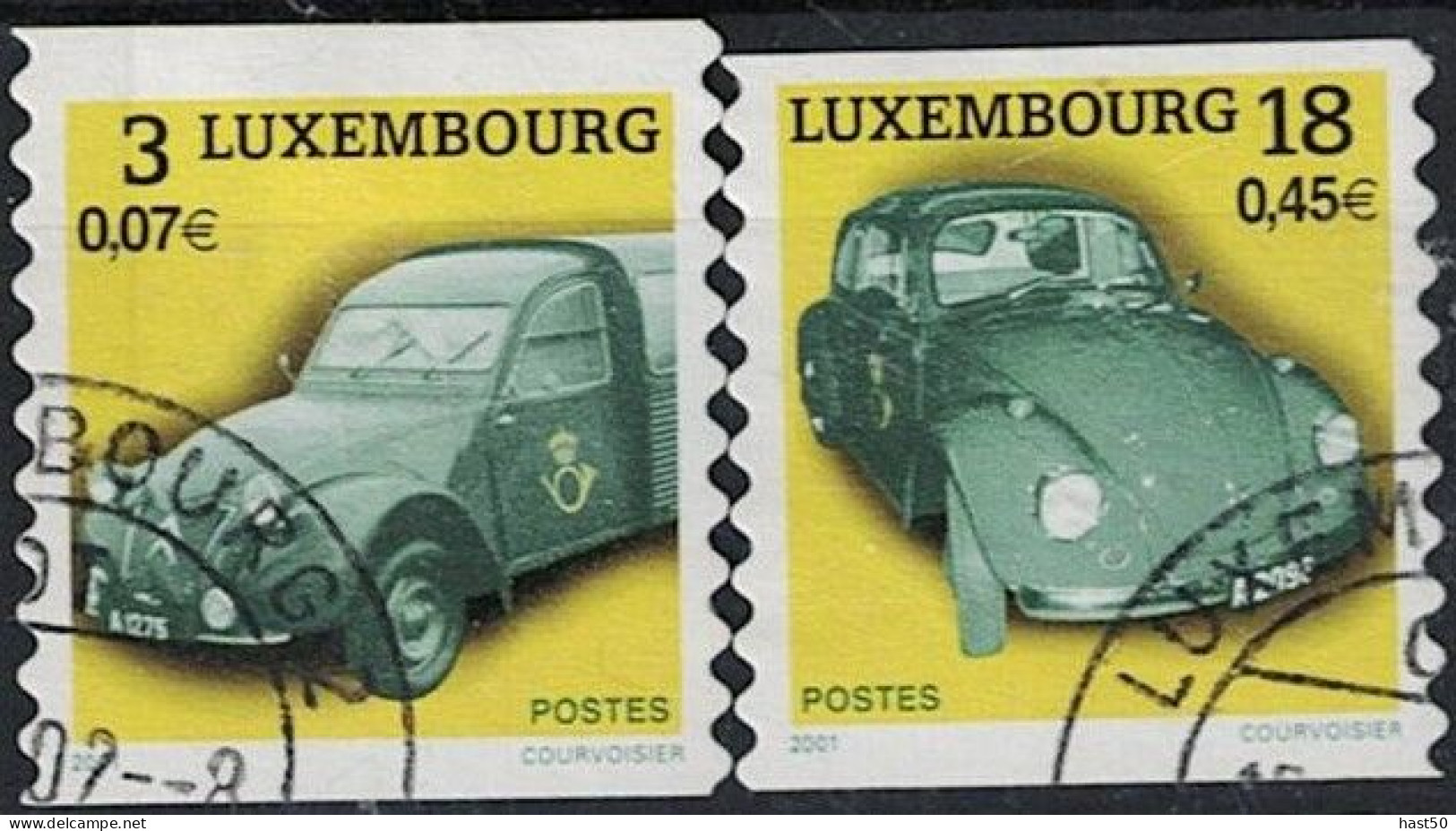 Luxemburg - Dienstautos Der Post (MiNr: 1537/8) 2001 - Gest Used Obl - Gebruikt