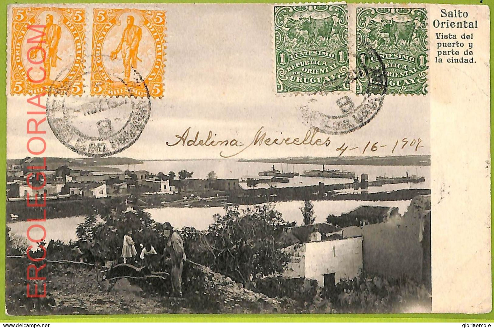 Af2757 - URUGUAY - VINTAGE POSTCARD - Salto Oriental - 1907 - Uruguay