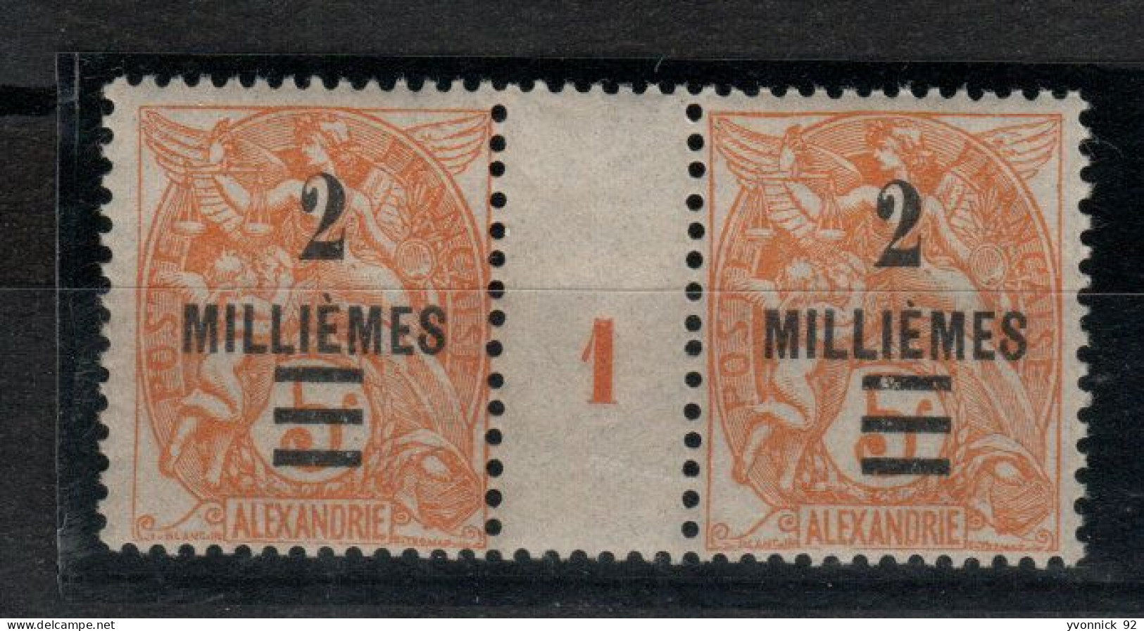 Alexandrie _Egypte - 2 C Millésimes Surch. 5 Mill. (1921) N°65 - Other & Unclassified