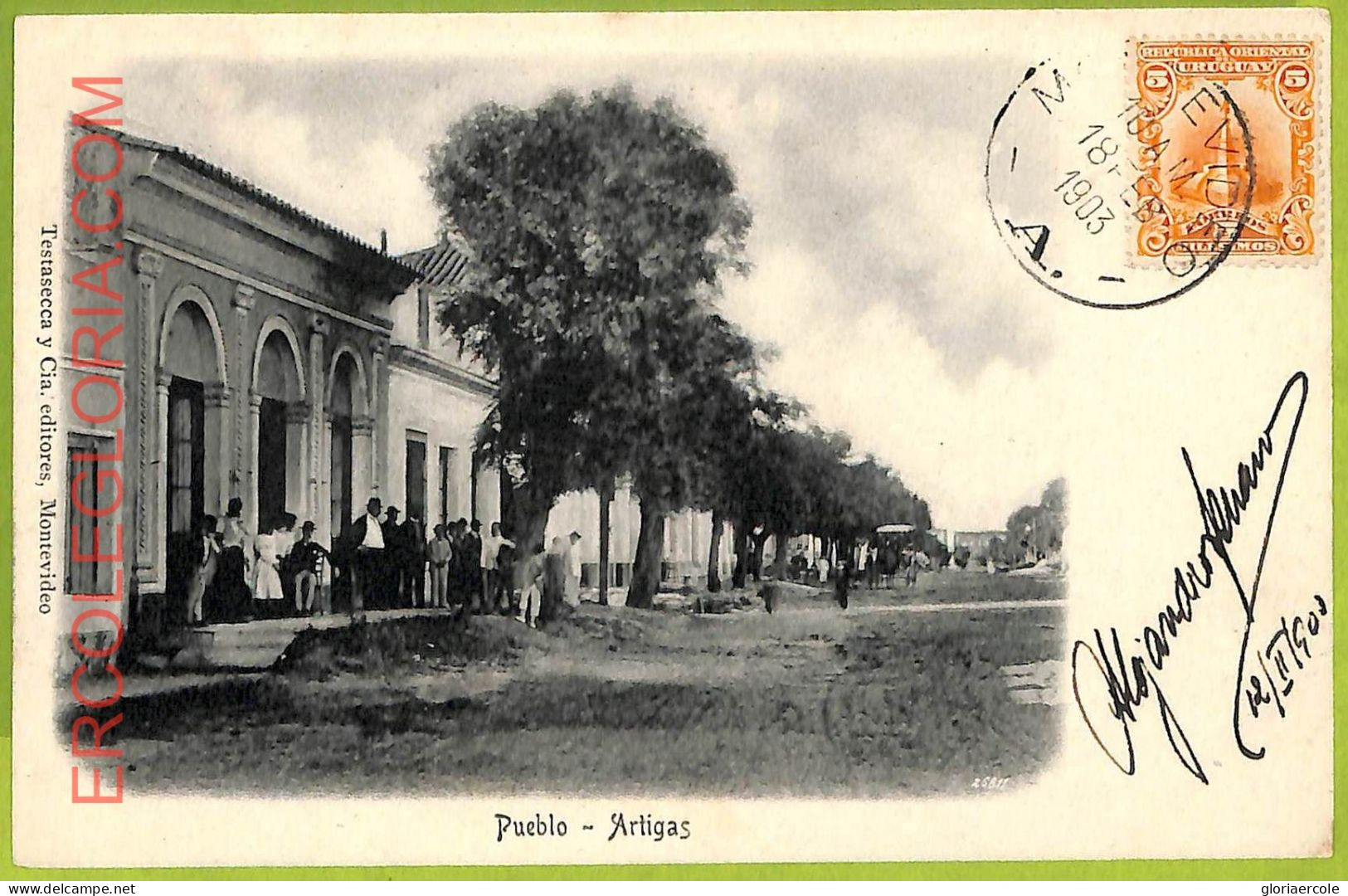 Af2763 - URUGUAY - VINTAGE POSTCARD  - Artigas - 1903 - Uruguay