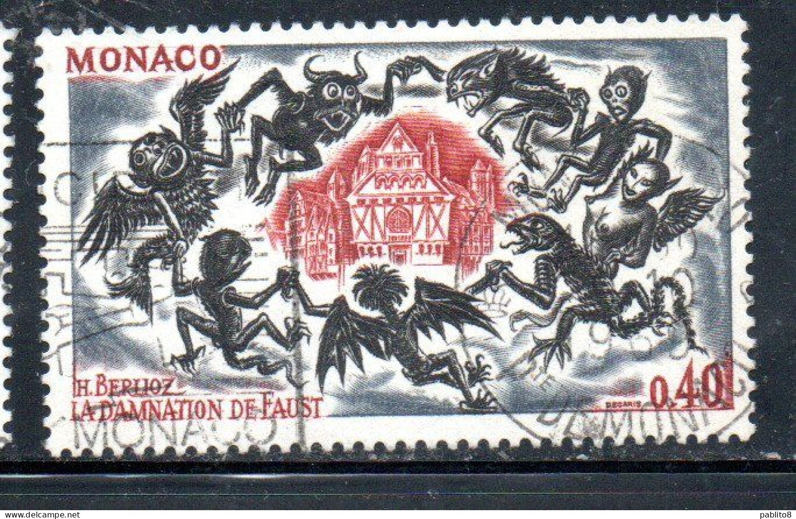 MONACO 1969 HECTOR BERLIOZ DANCE OF THE SPIRITES 40c USED USATO OBLITERE' - Used Stamps