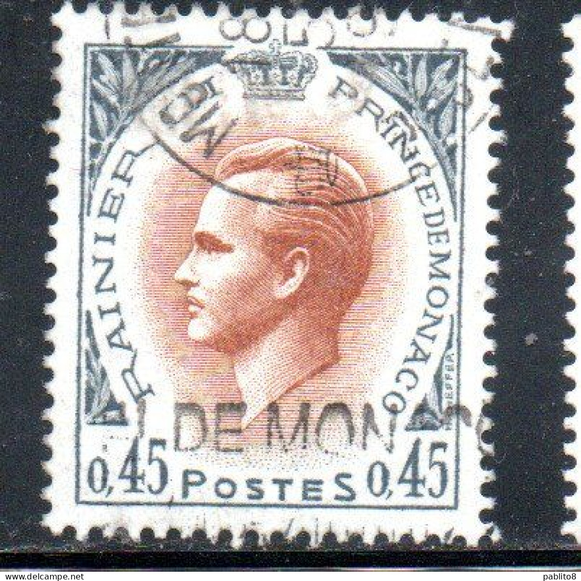 MONACO 1969 RANIER III PRINCE 45c USED USATO OBLITERE' - Used Stamps