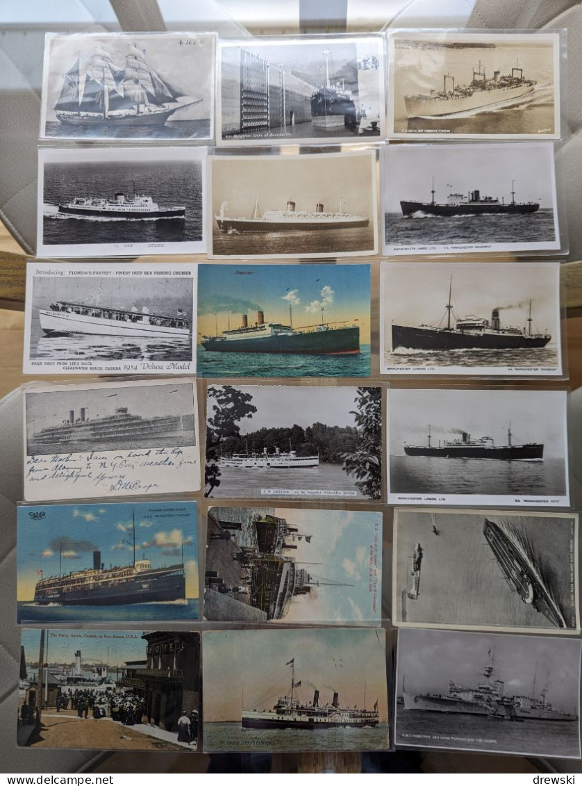 SHIPS & BOATS - 174 Different Postcards - Retired Dealer's Stock - ALL POSTCARDS PHOTOGRAPHED - Collezioni E Lotti