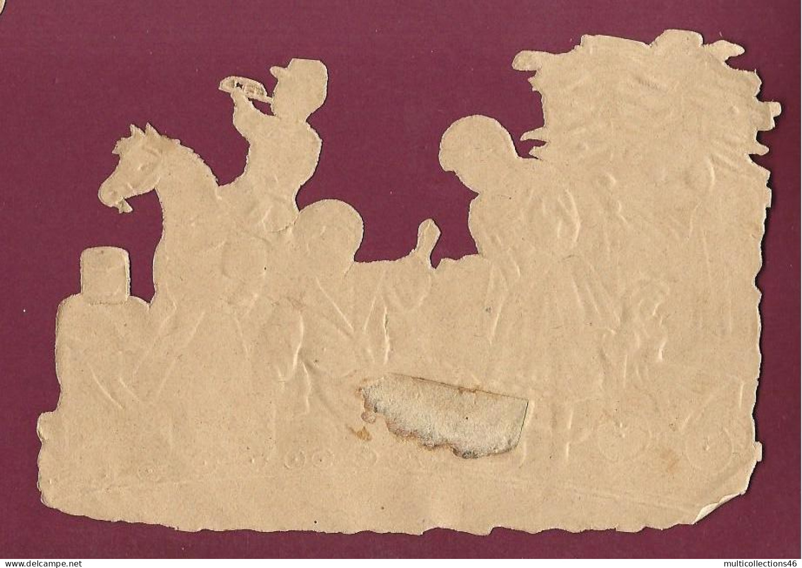 140124 - CHROMO IMAGE DECOUPI ANCIEN - NOEL Enfant Sapin Jouet Poupée Train électrique Solda Cheval CHOCOLAT POULAIN - Motivos De Navidad